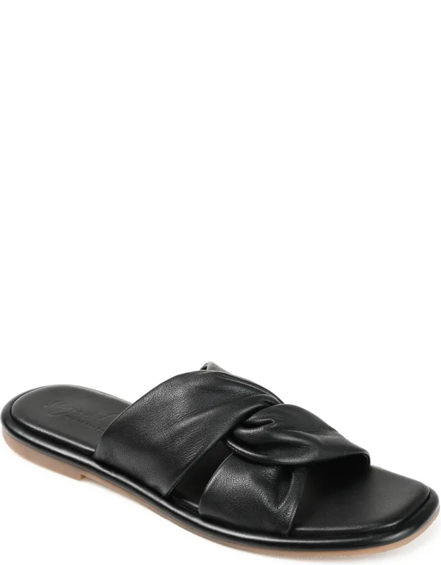 Signature Genuine Leather Slip-on Slide Sandals