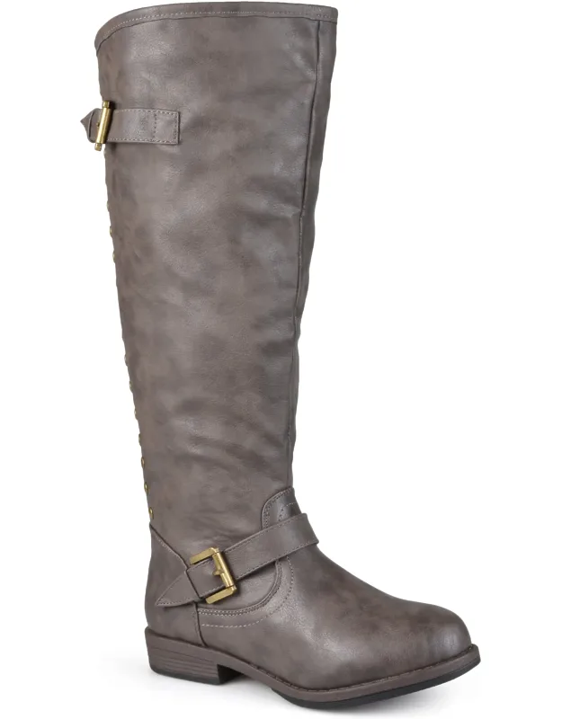 Journee Collection Extra Wide Calf Spokane Boot - Stacked Heel, Faux Fur Lining