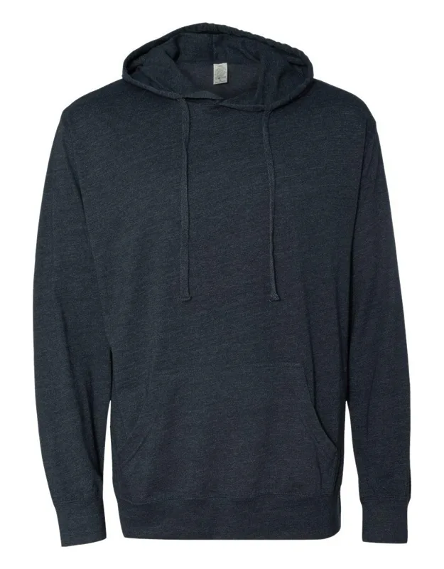Lightweight Hooded Pullover T-shirt With Pouch Pocket And Slim Fit