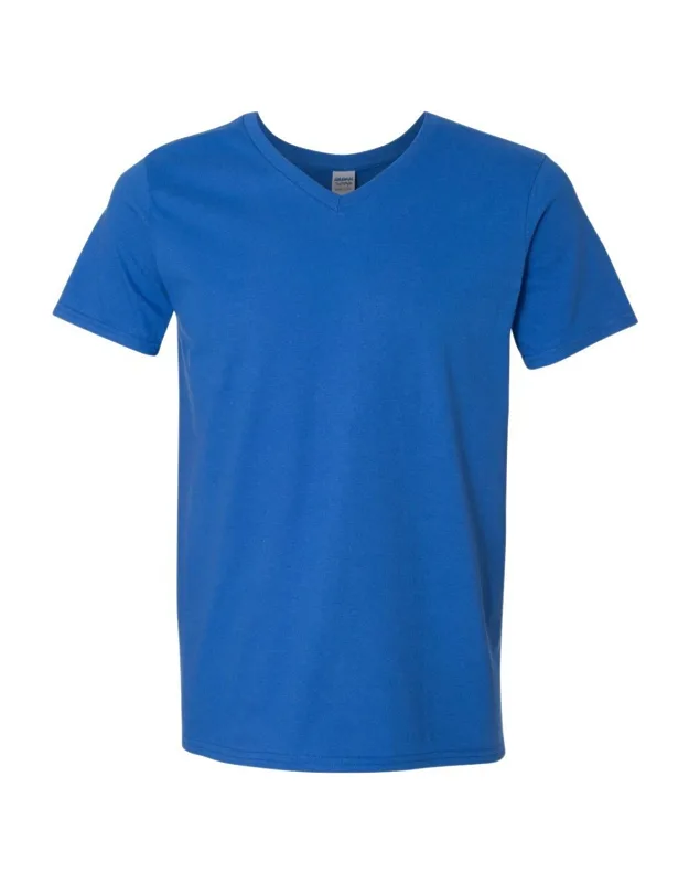 Gildan Softstyle V-neck T-shirt, Modern Classic Fit, High Stitch Density For Smoother Printing Surface