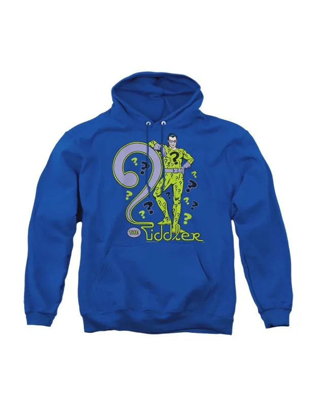 Dc Comics The Riddler Adult Pull Over Hoodie - Stylish For Everyday Wear, 50% Cotton And 50% Polyester