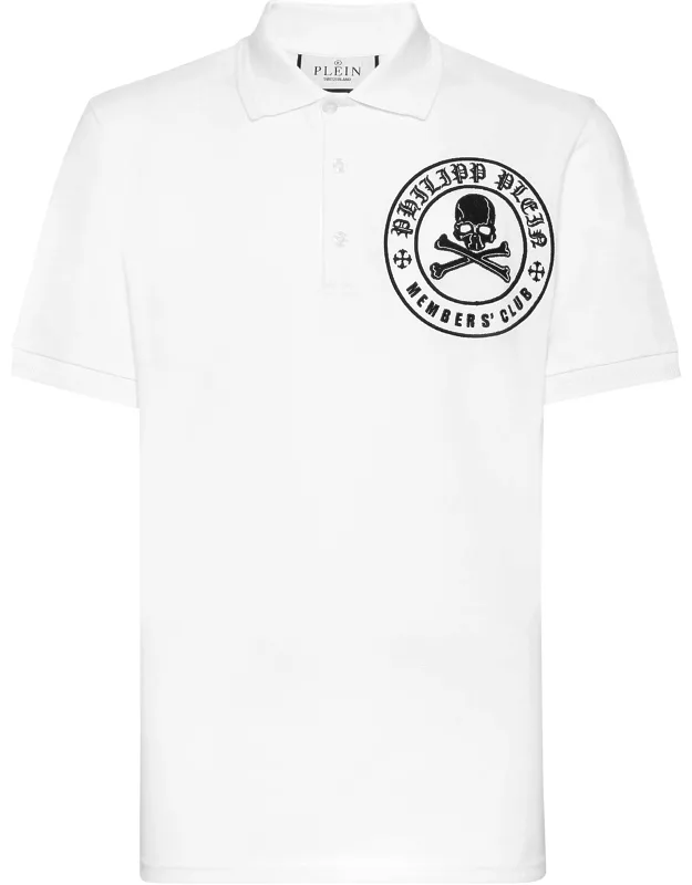 Pique Polo Shirt Ss With Logoed Buttons And Chevron Rib Knit Collar