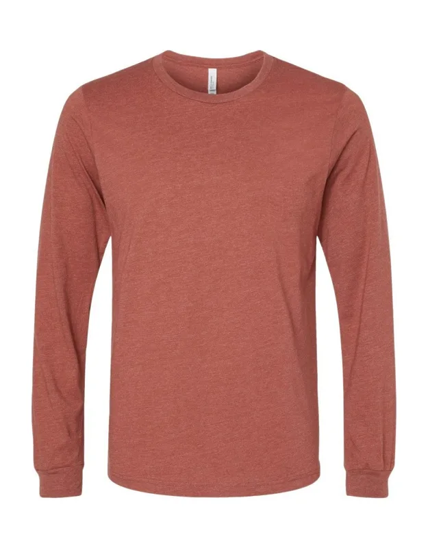Heather Cvc Long Sleeve Tee, 4.2 Oz., 52/48 Airlume Combed And Ringspun Cotton/polyester