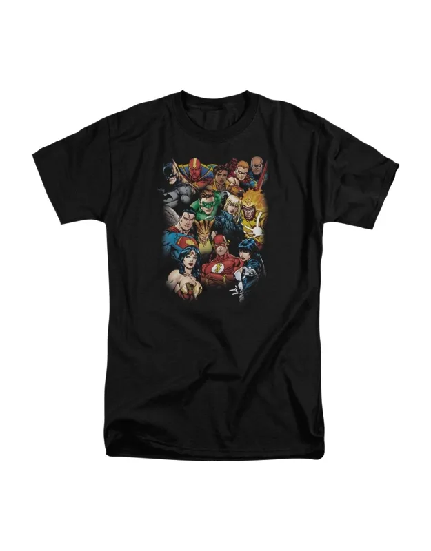 Justice League Of America The Leagues All Here Short Sleeve Adult Tall Tee / T-shirt