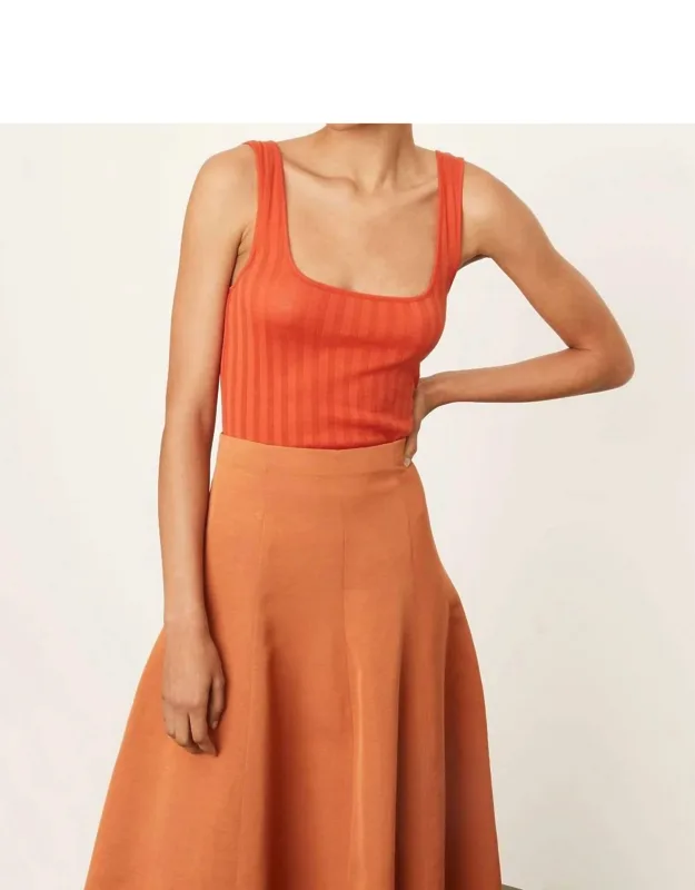 Rib Square Neck Tank - 100% Cotton, Hand Wash Cold