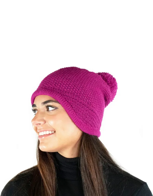 Chunky Earflap Hat With Pom