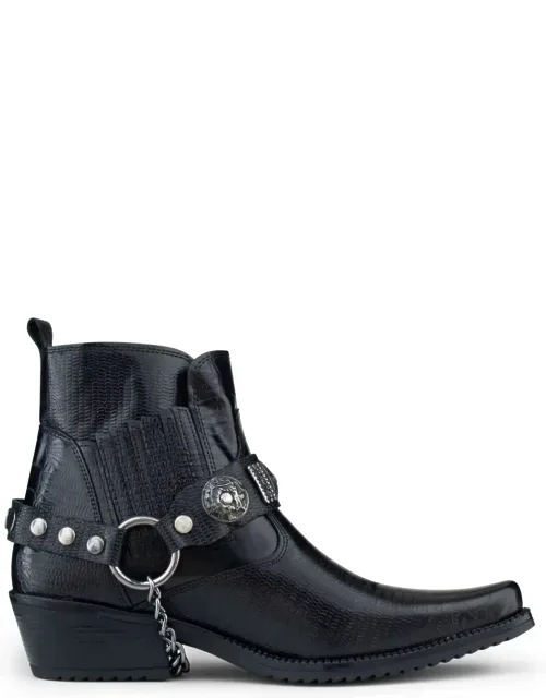 Real Leather Cowboy Ankle Boots