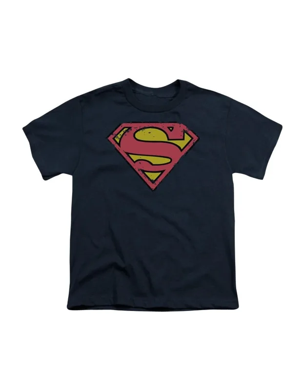Superman Distressed Shield Short Sleeve Tee - Stylish For Everyday Wear, 100% Cotton