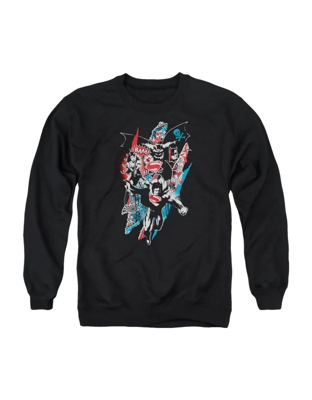 Batman V Superman Ripped Trio Adult Crewneck Sweatshirt