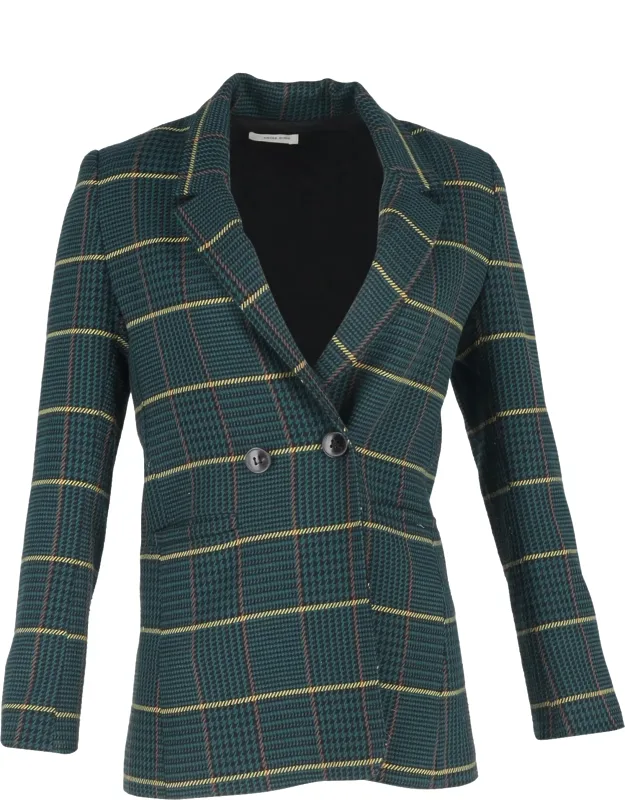 Houndstooth Double-breasted Blazer