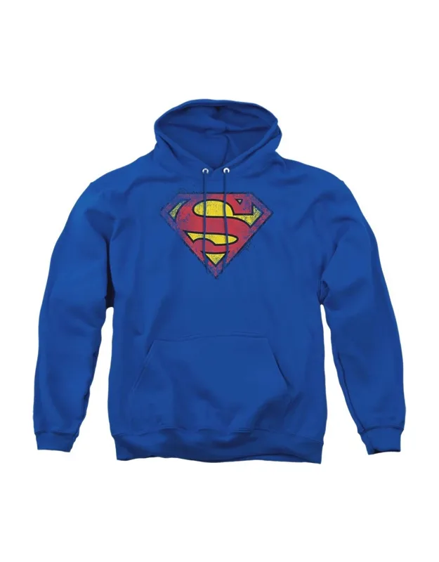 Superman Destroyed Supes Logo Hoodie / Hooded Sweatshirt, Stylish For Everyday Wear