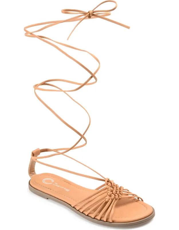 Journee Collection Jess Sandal With Block Heel And Ankle Wrap