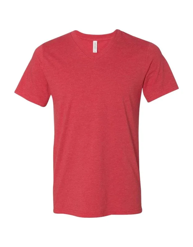 Heather Cvc V-neck Tee, 4.2 Oz./yd2, Retail Fit