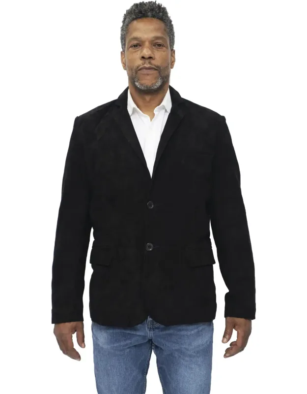 Slim Goat Suede Italian Blazer Jacket-alexandria With Premium Construction And Elegant Buttons