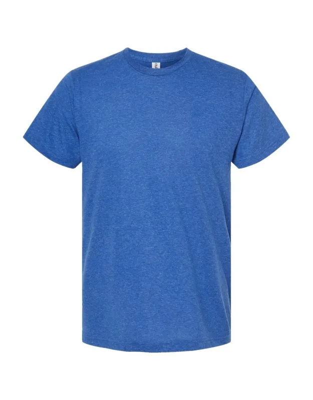 Tultex Poly-rich T-shirt With Ribbed Crewneck And Double-needle Stitching