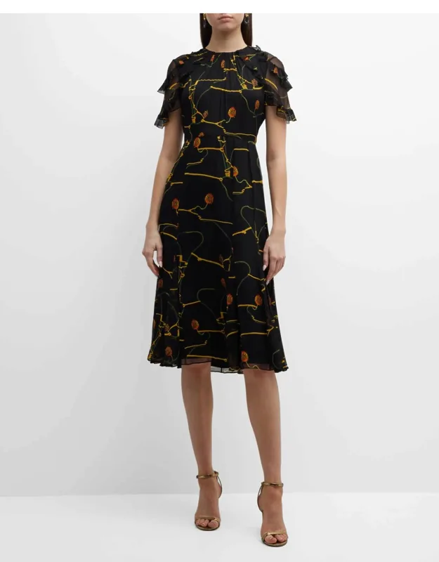 Floral Crinkle Chiffon Day Dress