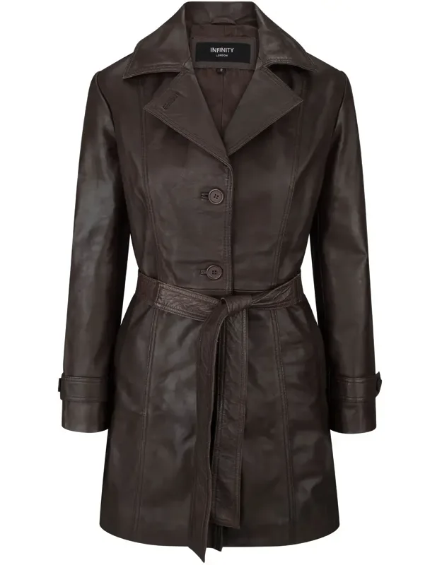 Leather Mid Length Blazer