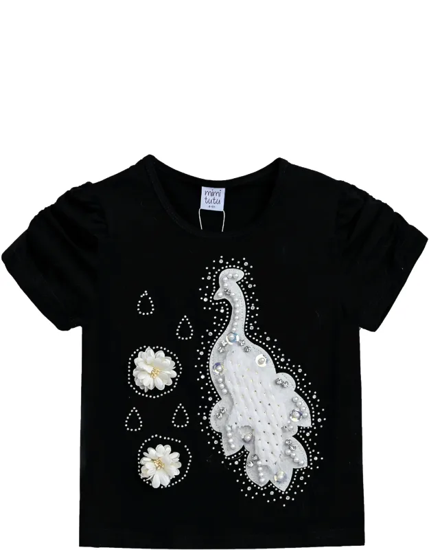 Peacock Applique T-shirt