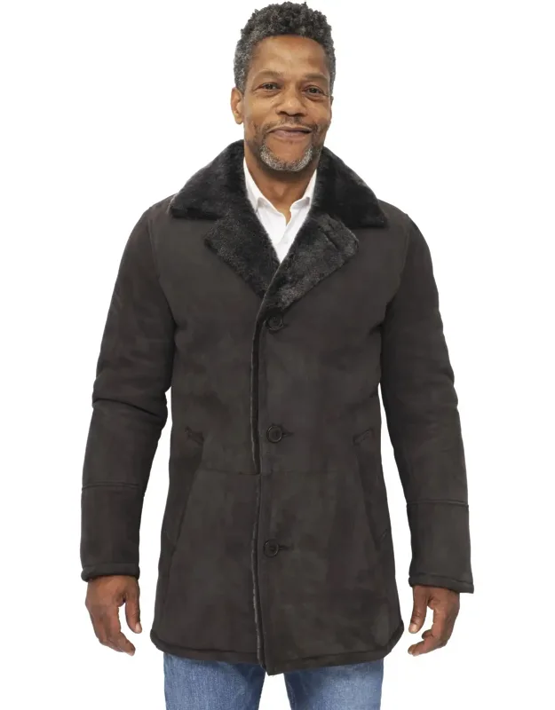 Classic Car Coat With Notched Lapels And Four-button Closure