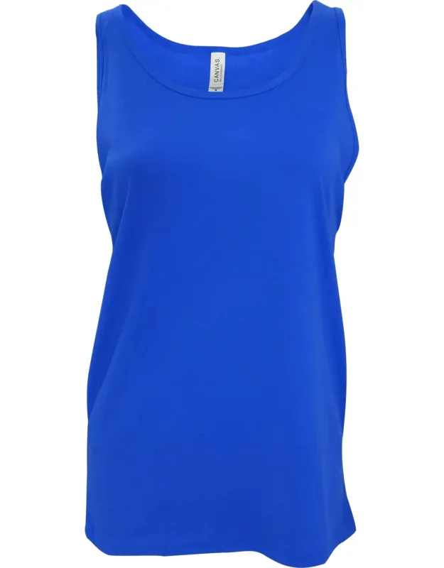 Canvas Jersey Sleeveless Tank Top - Crew Neck, Slim Fit