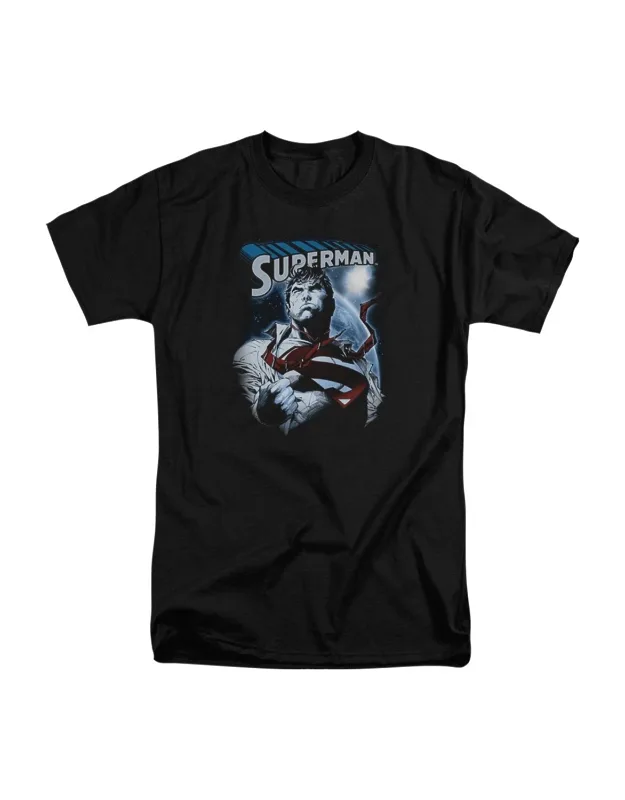 Superman Protect Earth Short Sleeve Tee - 100% Cotton, Officially Licensed