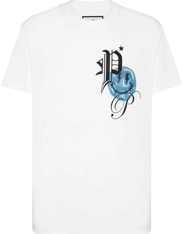 T-shirt Round Neck Ss With Iconic Logo Print And Rib Knit Neckline