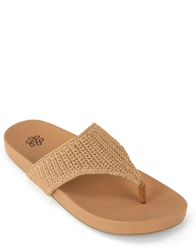 Everly Sandal - Padded Footbed, Hand-crocheted Upper