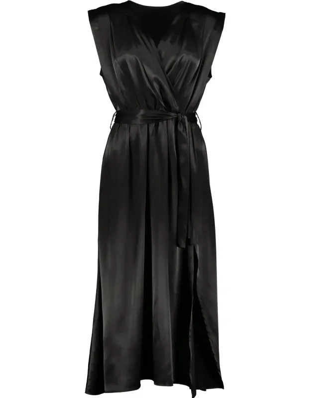 Satin Wrap Dress