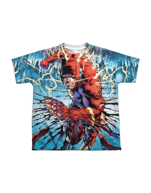 Justice League Of America Ripping And Tearing Short Sleeve Poly Crew Tee - Stylish For Everyday Wear, 100% Officially Licensed