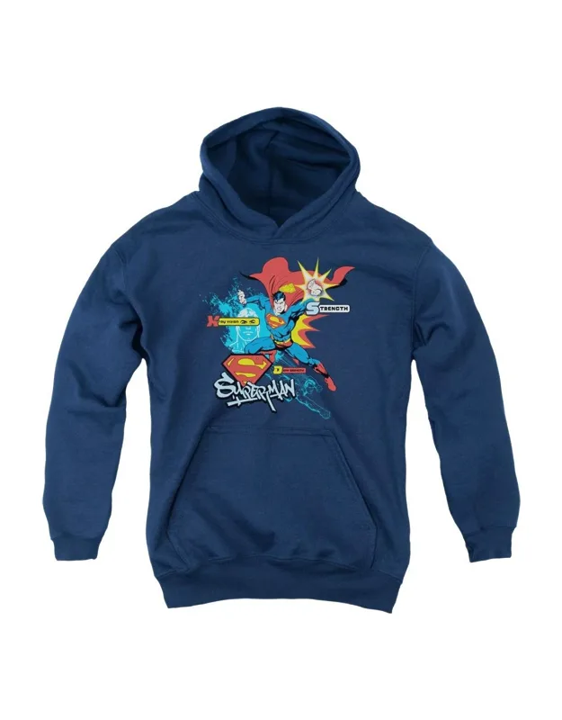 Superman Abilities Hoodie - Stylish For Everyday Wear, 50% Cotton And 50% Polyester