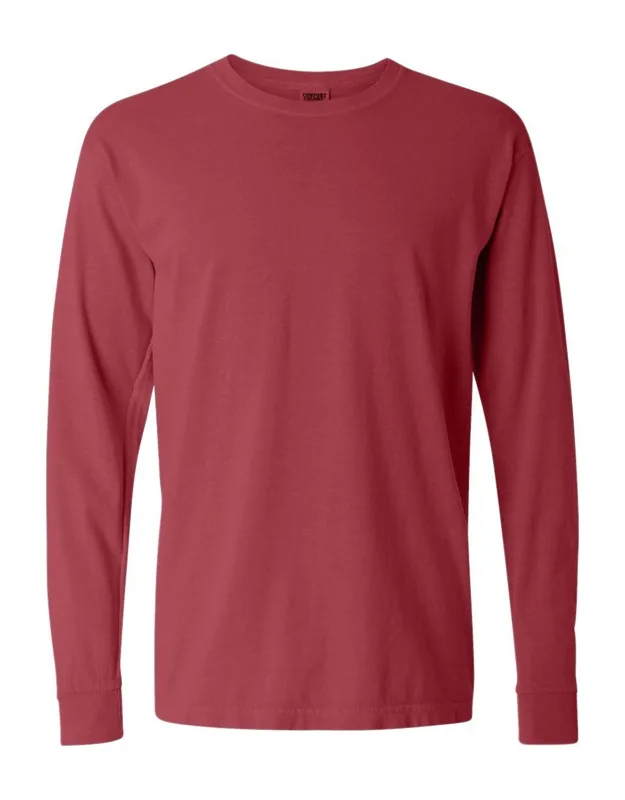 Garment-dyed Heavyweight Long Sleeve T-shirt With Relaxed Fit And Rib Cuffs
