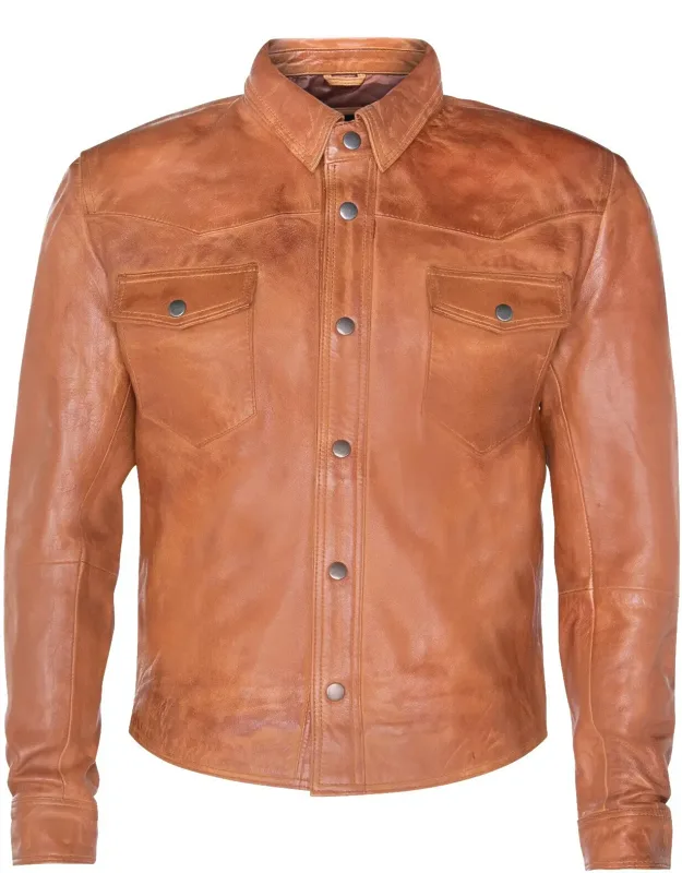 Retro Leather Shirt Jacket