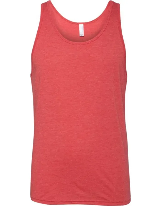 Canvas Jersey Sleeveless Tank Top - Crew Neck, Slim Fit