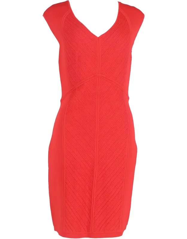 Knitted V-neck Mini Dress