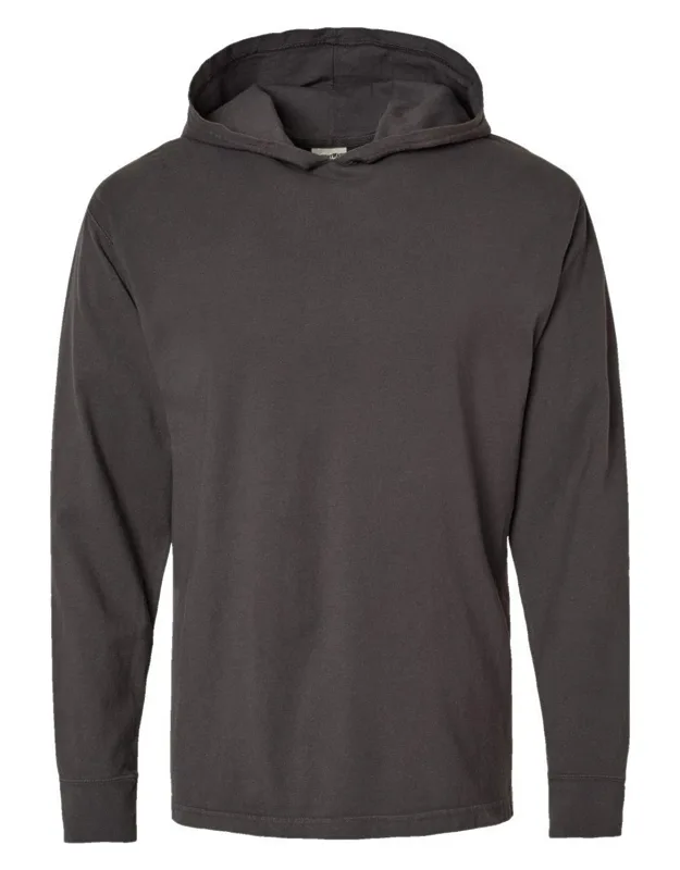 Comfortwash Hooded Long Sleeve T-shirt, Relaxed Fit, Double-needle Stitched