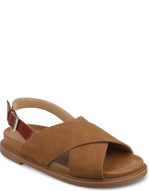 Marinna Flat Sandals With Crisscross Straps And Cushioned Footbed