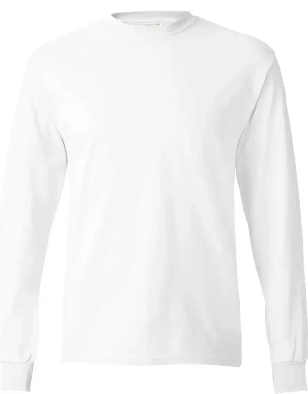 Hanes Authentic Long Sleeve T-shirt With Set-in 1x1 Ribbed Crewneck And Self-fabric Neck Tape For Comfort