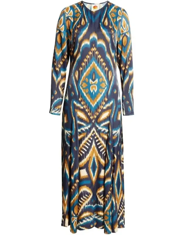 Long Sleeve Satin Maxi Dress