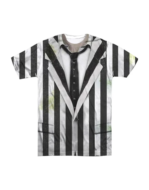 Beetlejuice Beetlejuice Suit (front/back Print) Short Sleeve Poly Crew Tee / T-shirt Stylish, Easy