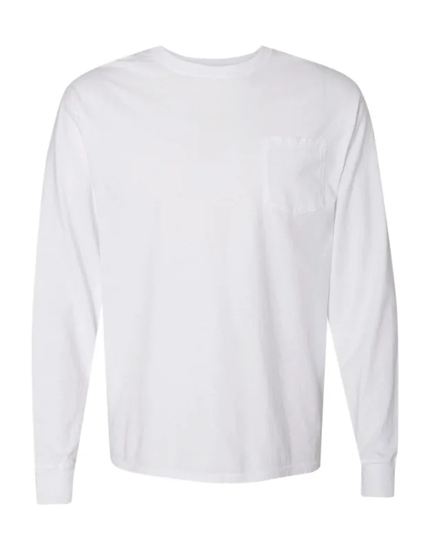 Garment-dyed Long Sleeve T-shirt With A Pocket