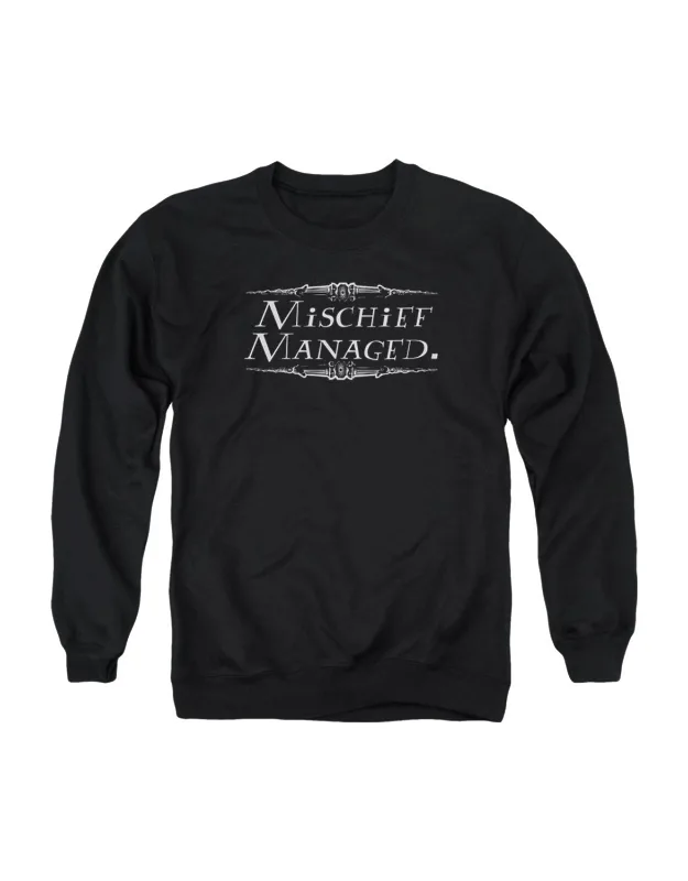 Harry Potter Mischief Managed Crewneck Sweatshirt, 50% Cotton And 50% Polyester