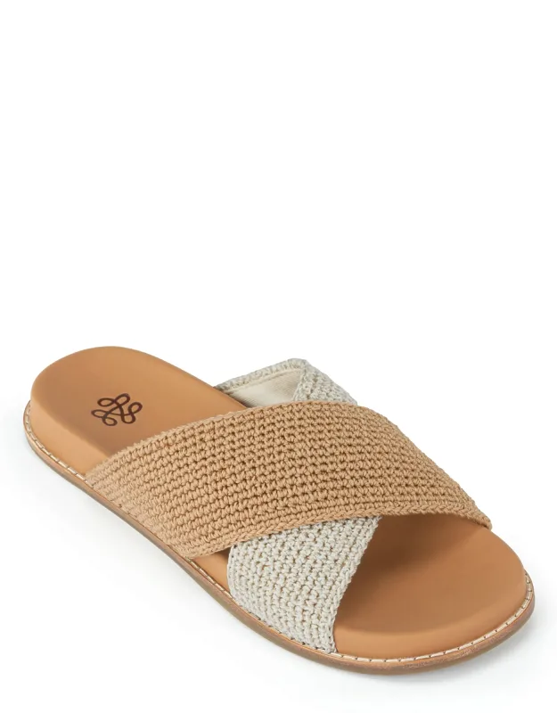 Penelope Sandal - Crisscross Vamp, Hand-crocheted Uppers