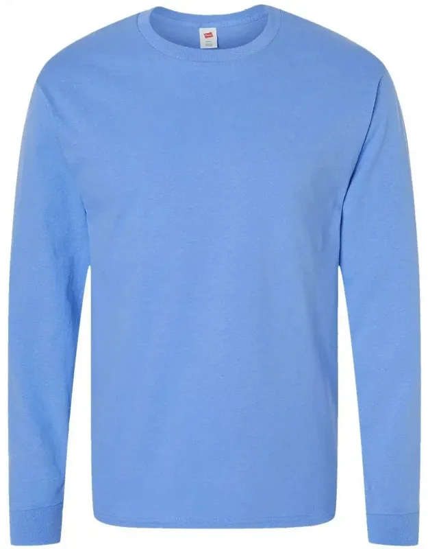 Essential-t Long Sleeve T-shirt With Ribbed Cuffs And Double-needle Bottom Hem