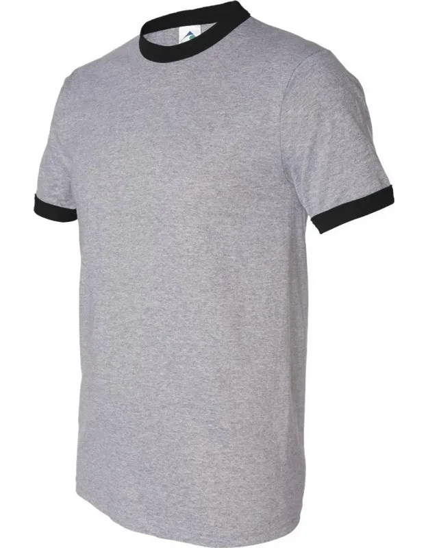 Ringer T-shirt With Double-needle Stitched Hem And Contrast Collar
