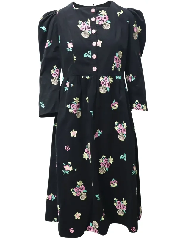 Puff Sleeve Midi Dress