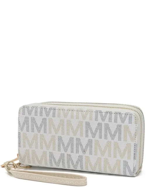 Hofstra M Signature Wallet Wristlet With Double Zippered Closure And 8 Card Slots