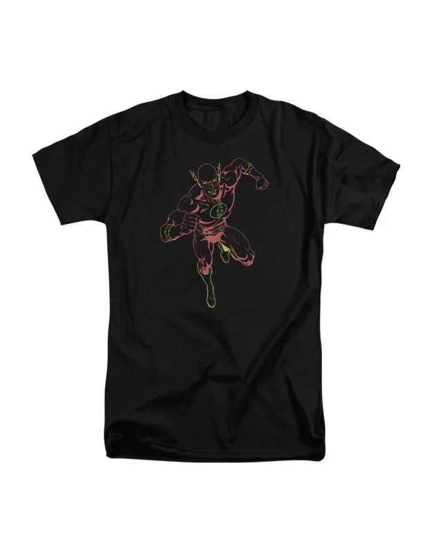 Justice League Of America Neon Flash Short Sleeve Tee - 100% Cotton, Officially Licensed