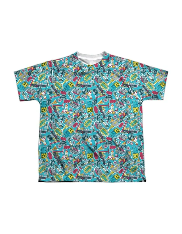 Teen Titans Go Pattern Short Sleeve Poly Crew Tee - Stylish For Everyday Wear