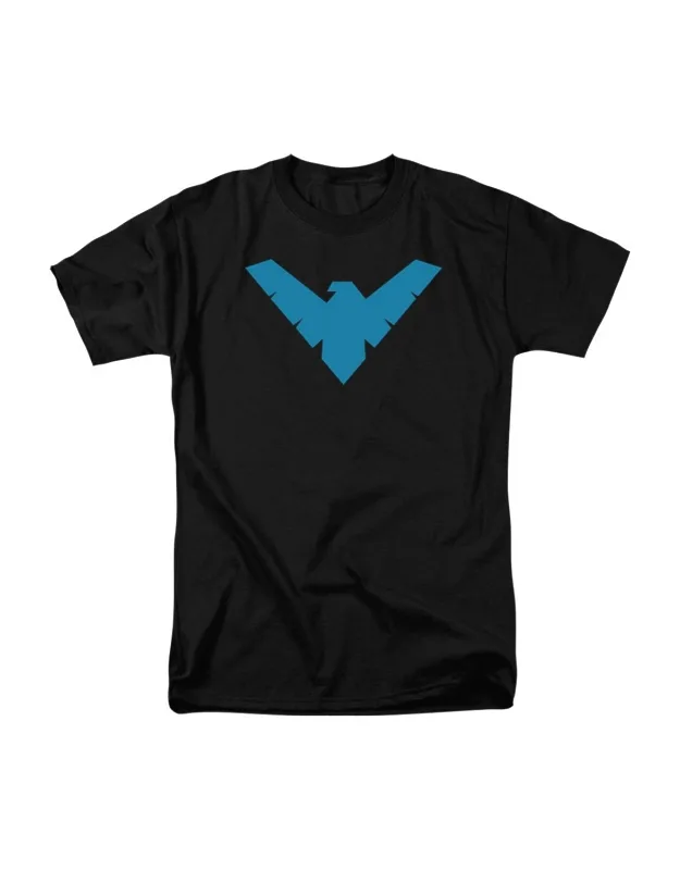 Batman Nightwing Symbol Short Sleeve Tee - 100% Cotton, Officially Licensed
