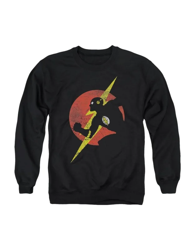 Justice League Of America Flash Symbol Knockout Crewneck Sweatshirt